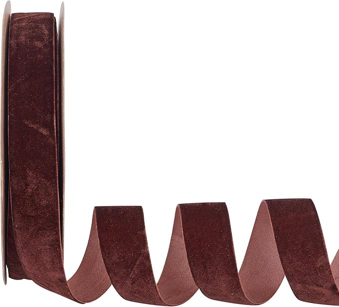 arricraft 20 Yards × 1 Inch Christmas Single Side Velvet Ribbon, Satin Ribbon Roll for Wedding, ... | Amazon (US)