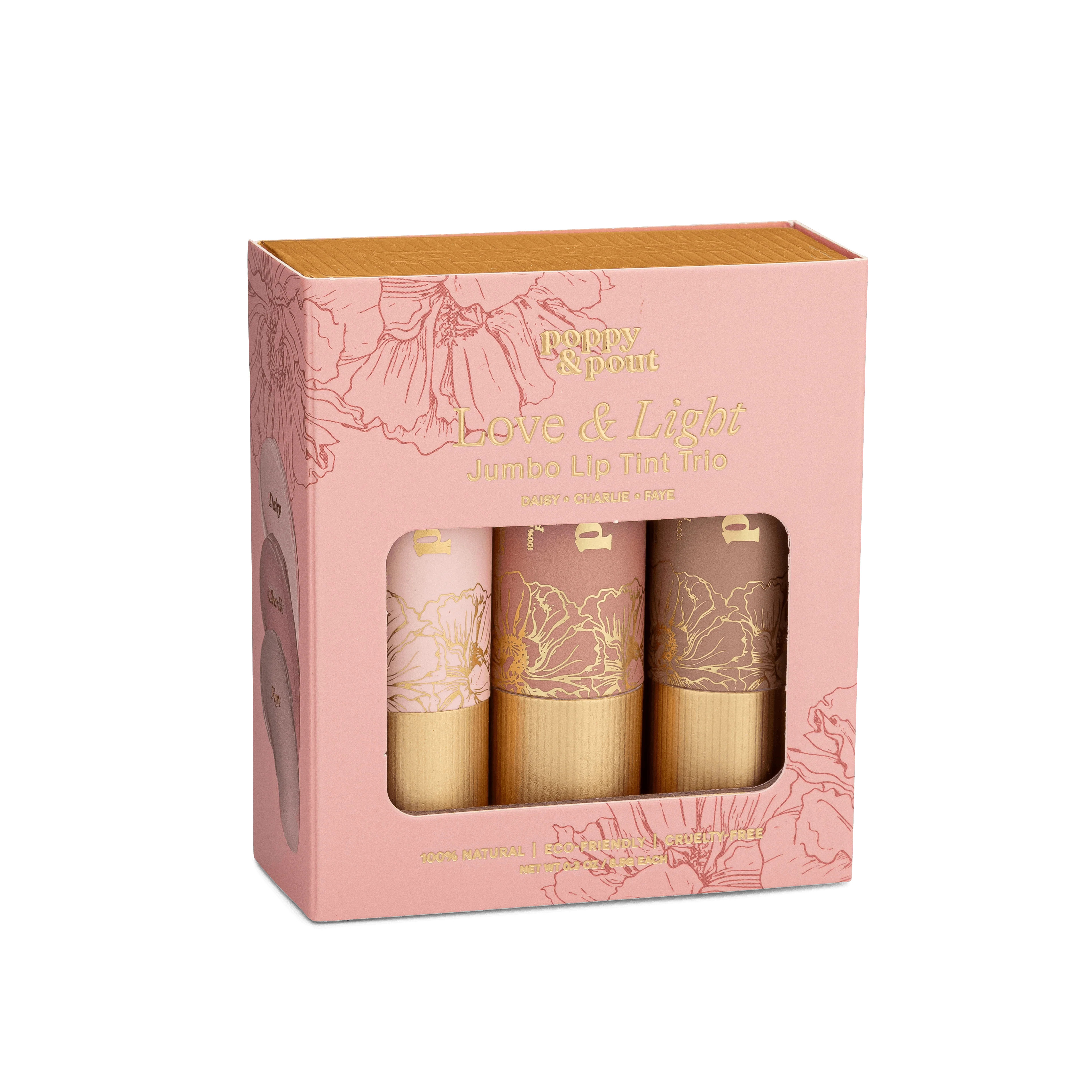 Tinted Lip Balm Gift Set Trio – Love & Light | Poppy & Pout | Poppy & Pout
