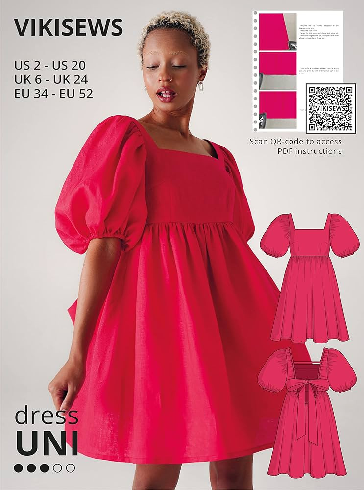 Vikisews Sewing Patterns for Women - Uni Dress Sewing Pattern for Women, Size US2 - US20 Plus Siz... | Amazon (US)