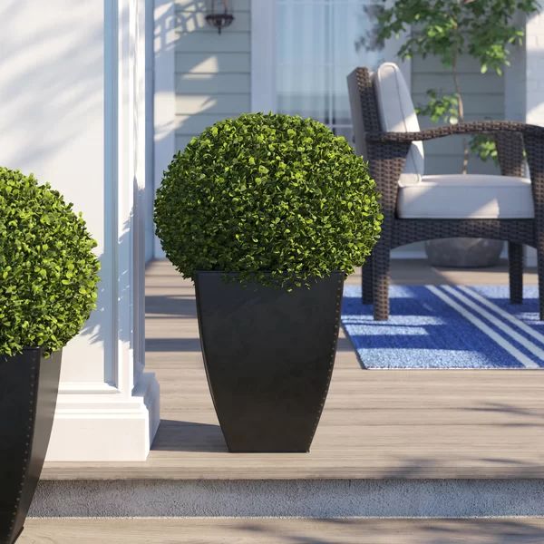 28'' Faux Boxwood Plant in Metal Planter | Wayfair North America