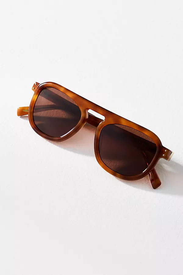 Stevie Tortoise Aviator Sunglasses | Anthropologie (US)