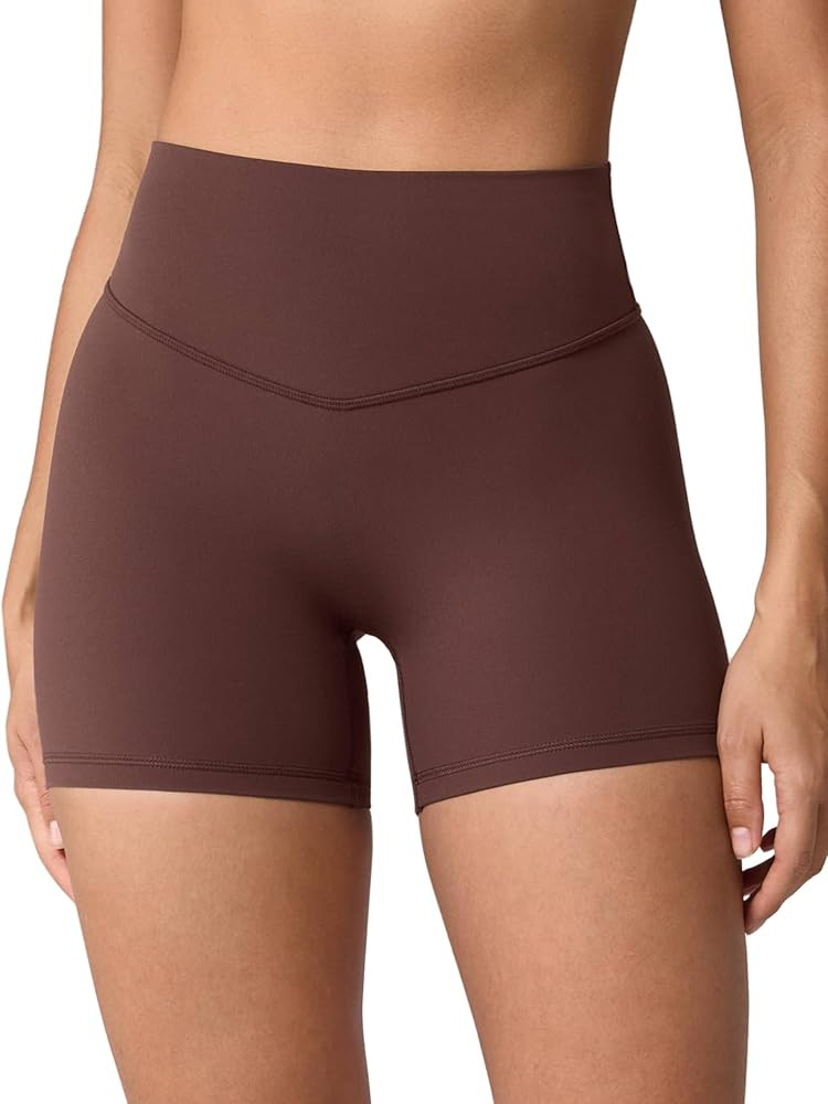 UNISSU Hugcurve No Front Seam High Waisted Workout Biker Shorts for Women 4" Tummy Control Butter... | Amazon (US)