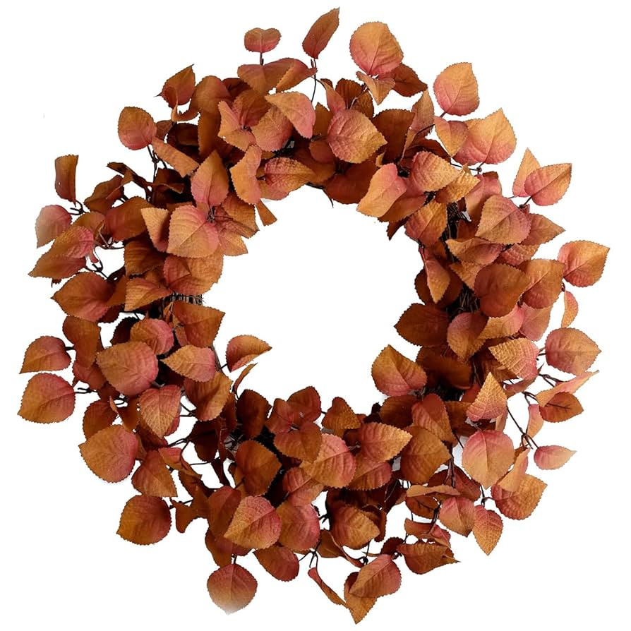 TEMPUS 20 Inch Artificial Fall Leaves Wreath - Handcrafted Autumn Grapevine Wreath for Front Door... | Amazon (US)