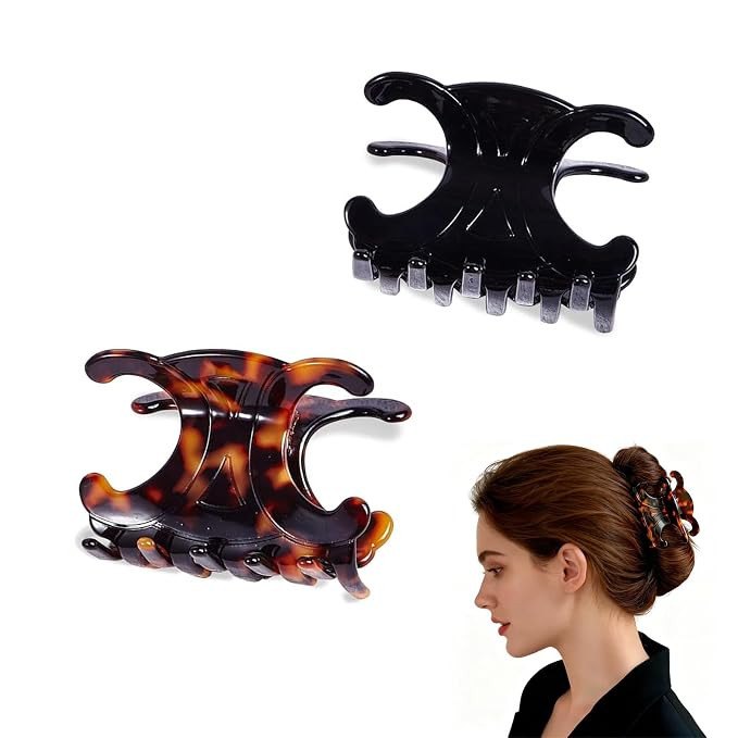 Premium Durable Acetate Butterfly Hair Clips, 2 Pack Multi- Hair Clip Set – Strong Grip Butterf... | Amazon (US)