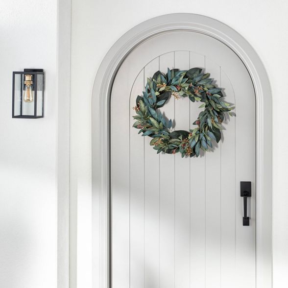 26" Artificial Olive/Eucalyptus Leaf with Berry Wreath - Threshold™ designed with Studio McGee | Target