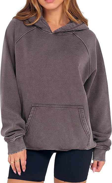 ANRABESS Womens Acid Wash Hoodie Oversized Long Sleeve 2025 Fall Fashion Sweatshirts | Amazon (US)