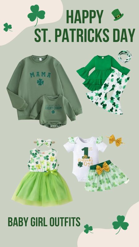 Baby girl St. Patrick’s Day outfits coming to you 💚🍀 How adorable are these outfits?! Linked them below for you here so your little ones can look pinchable this year 😂

#LTKbaby #LTKkids #LTKSeasonal