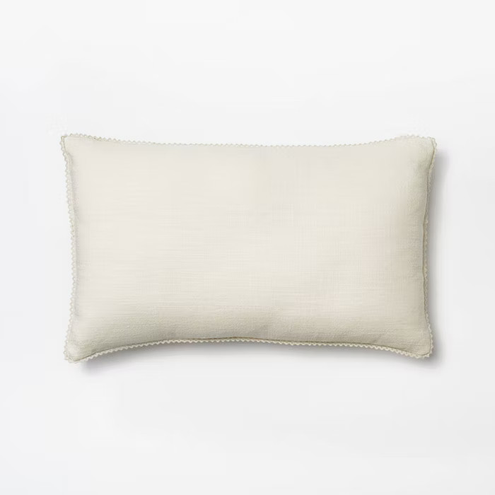 Chambray Throw Pillow with Lace Trim - Threshold™ designed with Studio McGee | Target