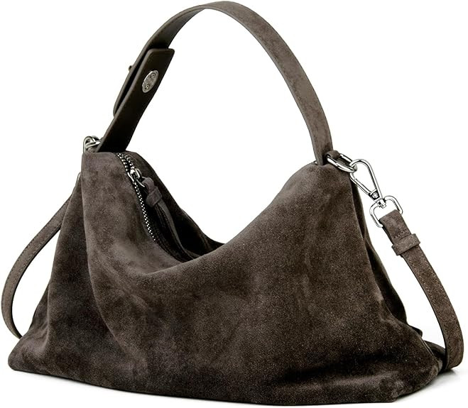 Premium Suede Leather Crossbody Bags for Women, Slouchy Suede Shoulder Bag with Adjustable Strap ... | Amazon (US)