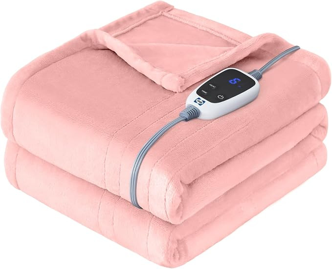 SEALY Electric Blanket Heated Throw, Soft Flannel Heating Blanket with 6 Heat Settings & 2-10 Hou... | Amazon (US)