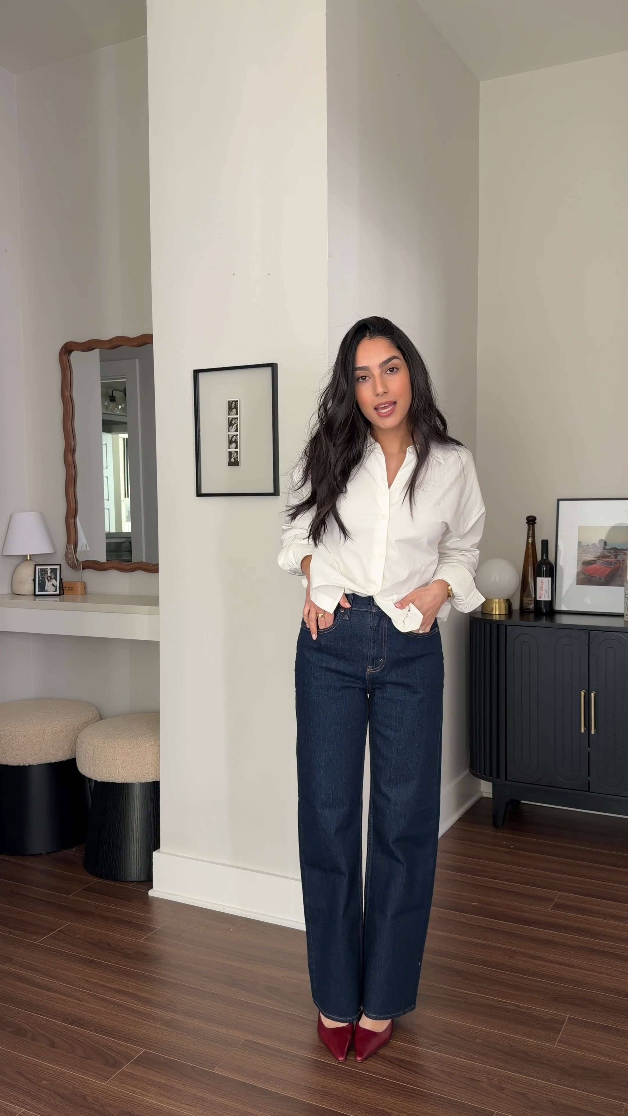 wearing the dark rinse in a size 25! 

 #LTKgrwm #LTKootd