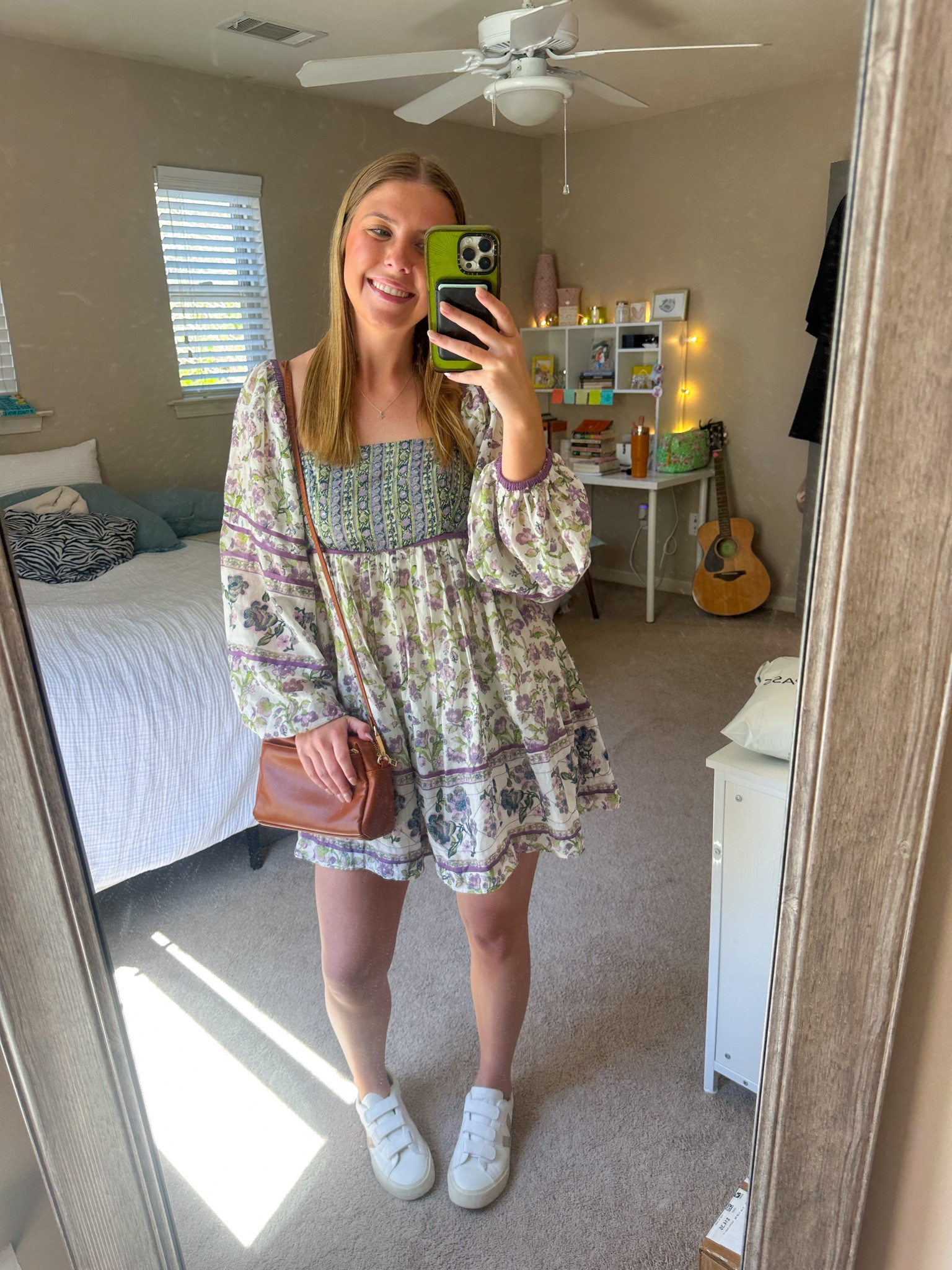 Love this free people dress !! 💜💚 + my favorite amazon purse ! 👜 

#LTKU #LTKitbag #LTKSeasonal