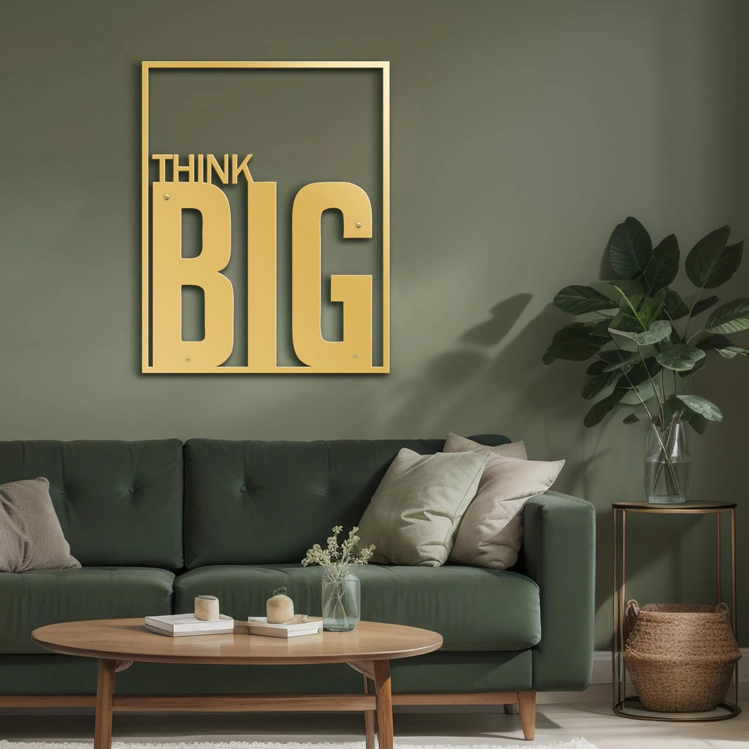 SIGNLEADER "Think Big" - Black And Gold Dimensional Iron Wall Sculpture Metal Wall Art Modern Off... | Wayfair North America