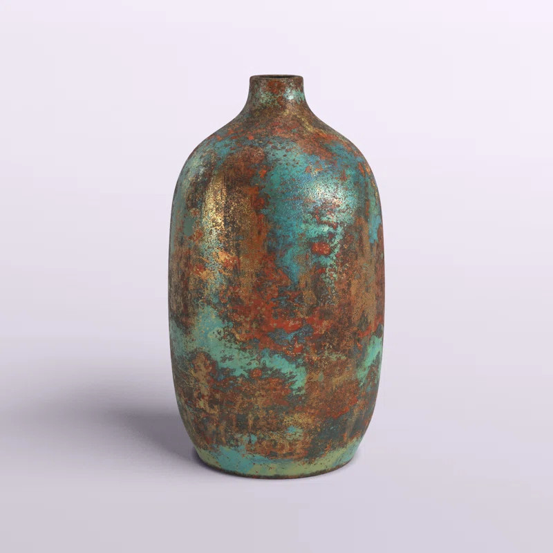 Lark Manor™ Lindy Turquoise/Metallic Bronze Terracotta Table Vase & Reviews | Wayfair | Wayfair North America
