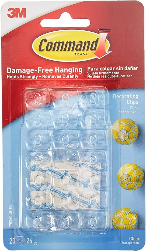 Command 17026CLR-ES Decorating Clips, Clear, 20-Clips (2 Pack) | Amazon (US)