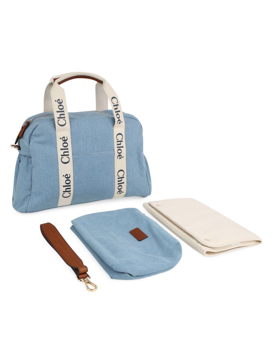 Logo Cotton & Leather Changing Bag | Saks Fifth Avenue