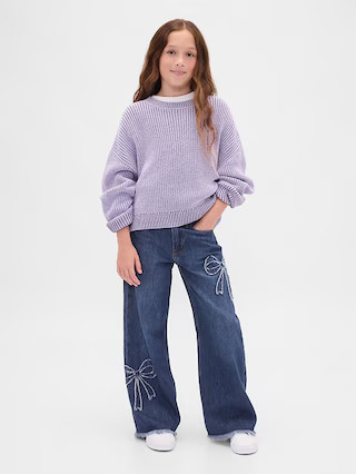 Kids Low Rise Stride Wide-Leg Jeans | Gap (US)