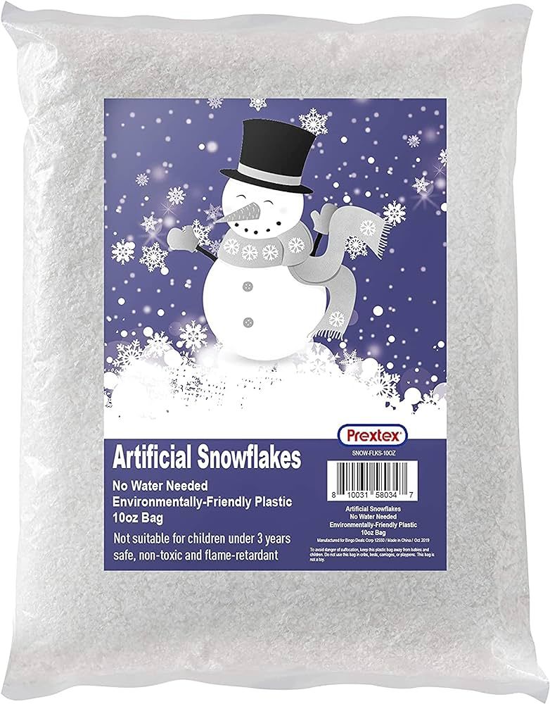 Prextex Artificial Snow 10 Ounces Fake Snow Decoration for Winter Displays, Snow for Christmas Vi... | Amazon (US)