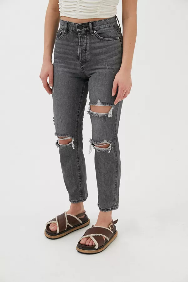 BDG High-Waisted Slim Straight Jean – Washed Black | Urban Outfitters (US and RoW)