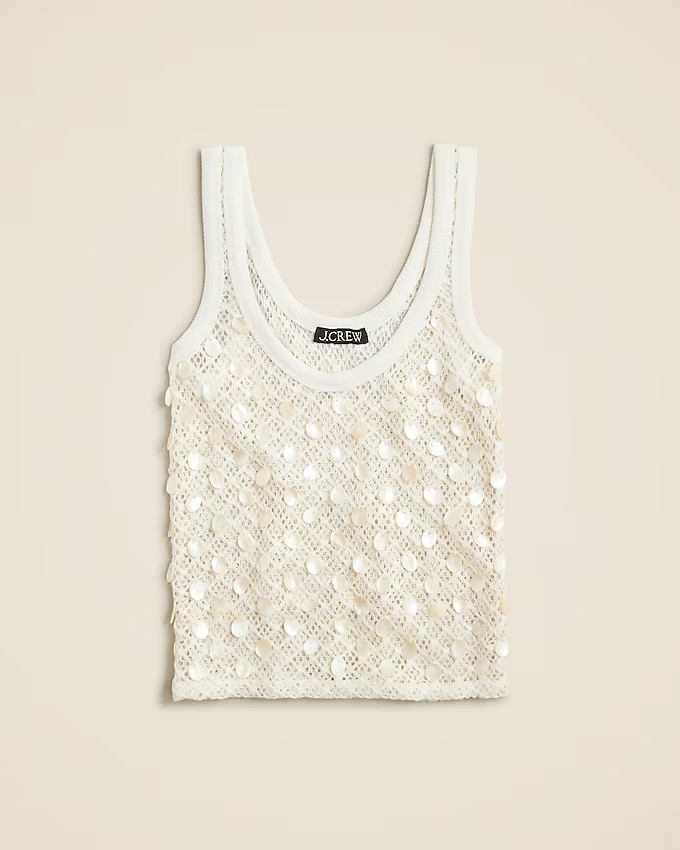 Crochet shell-embroidered tank top | J. Crew US