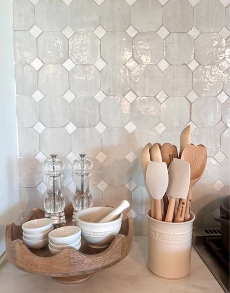 Cozy kitchen corner at the Southern Living idea house! 
We live how these neutral kitchen accessories look with the gorgeous tile.


#southernliving #organizedkitchen #lecreuset

#LTKHome #LTKFamily #LTKFindsUnder50