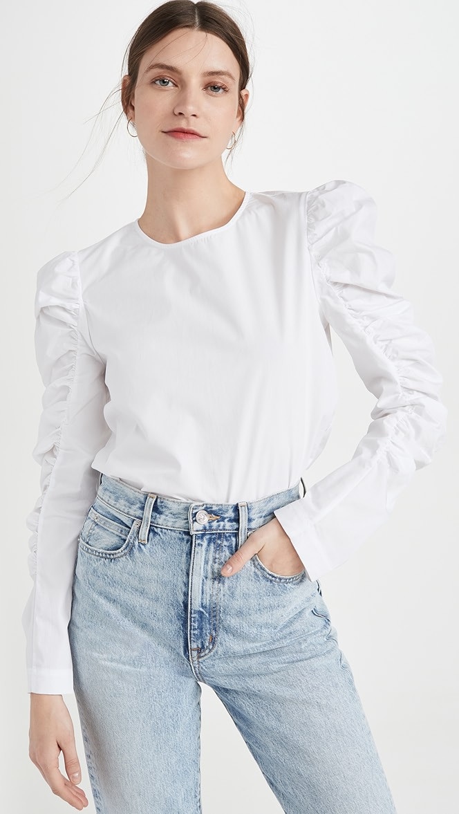 Gathered Puff Long Sleeve Top | Shopbop