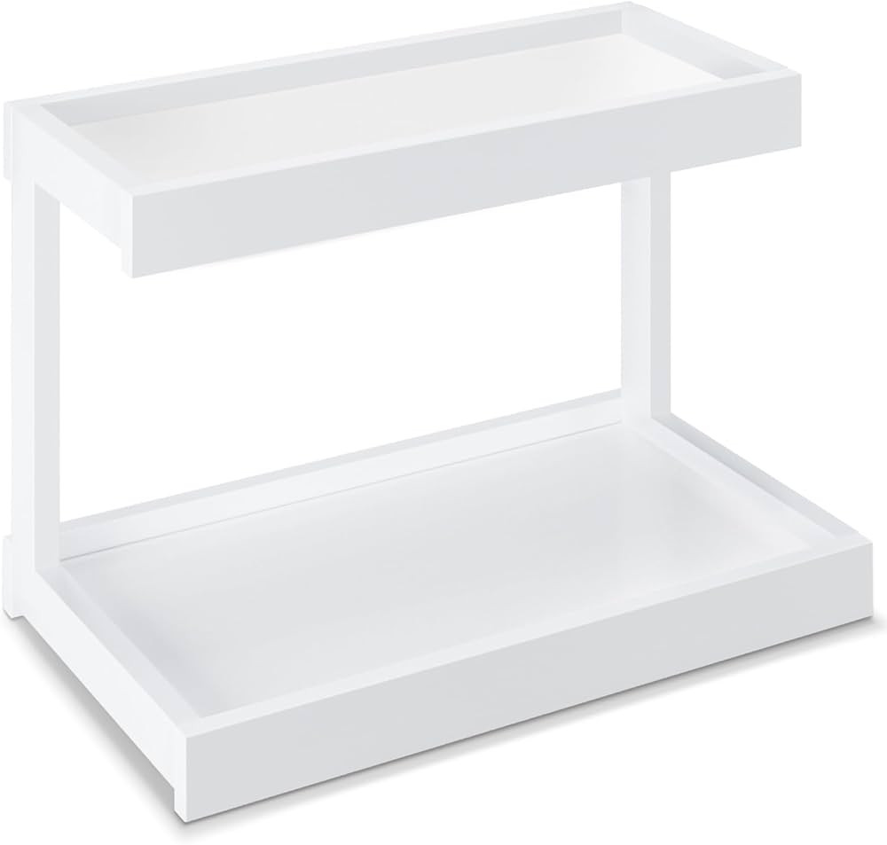 2 Tier Spice Rack Organizer for Countertop, 15.8''L White Coffee Station/Bathroom Organizer Count... | Amazon (US)