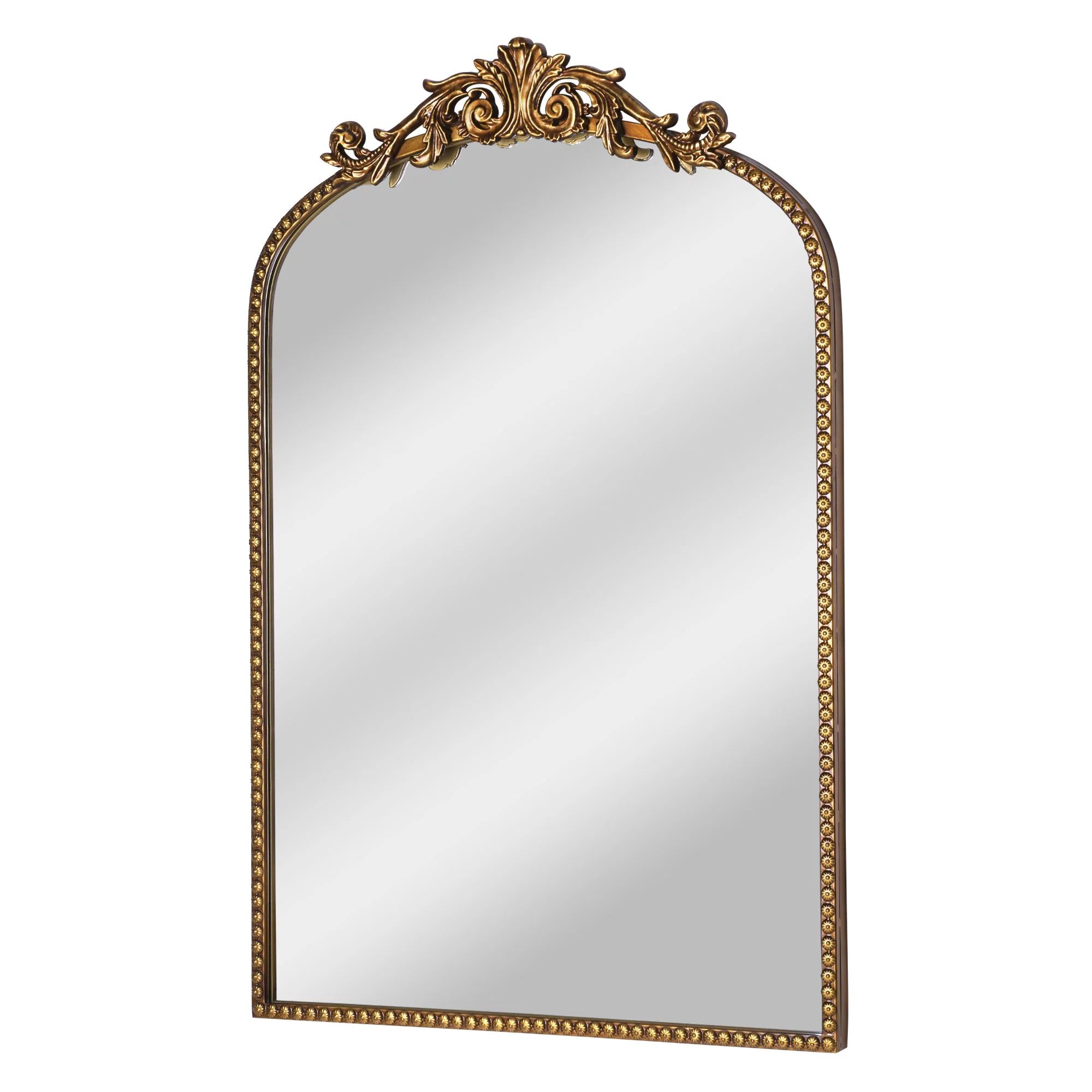 20" x 30" Filigree Arch Metal Wall Mirror Decor in Gold - Walmart.com | Walmart (US)