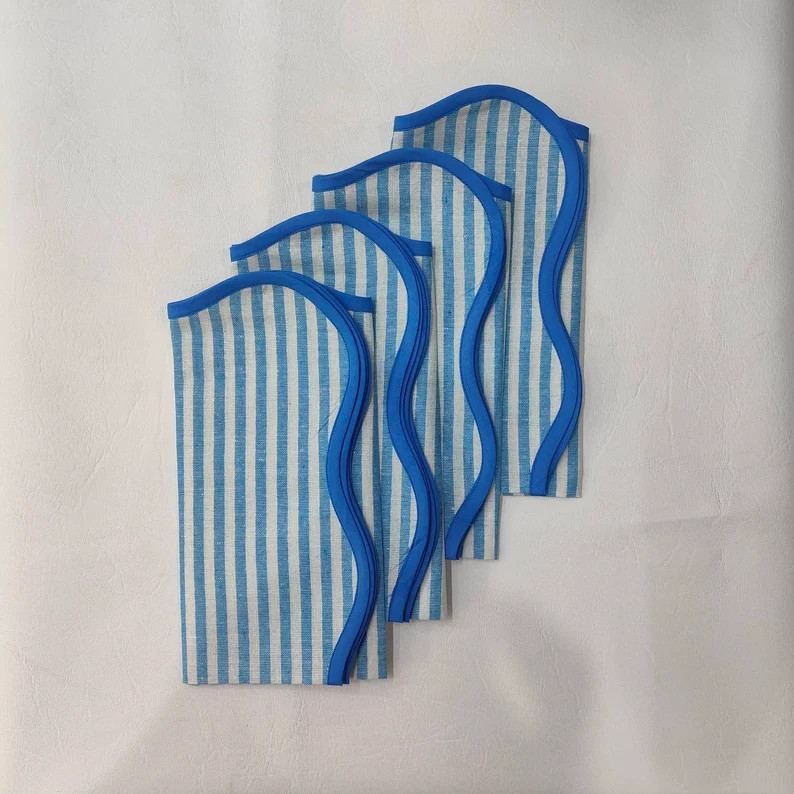 Round Scalloped Botanical Placemat Block Print Fabric Table - Etsy | Etsy (US)