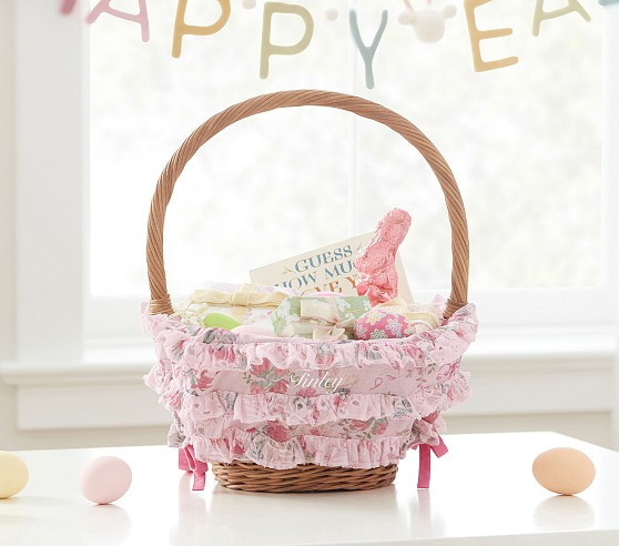 LoveShackFancy Cabbage Rose Easter Basket Liners & Bow | Pottery Barn Kids