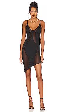 OW Collection Swirl Mini Dress in Black Caviar from Revolve.com | Revolve Clothing (Global)