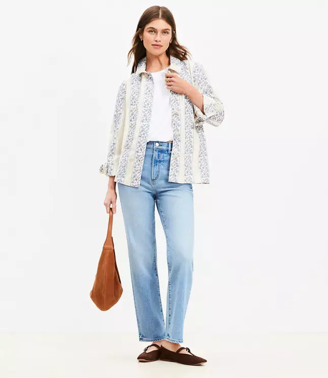 High Rise Straight Jeans in Light Vintage Wash | Loft | LOFT