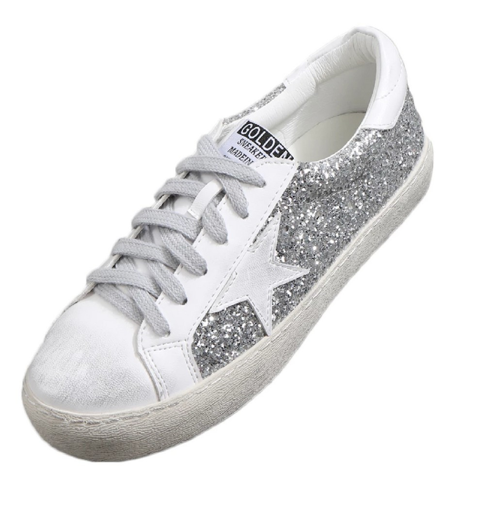 'Vanessa' Sequinned Star Distressed Sneakers (6 Colors) | Goodnight Macaroon