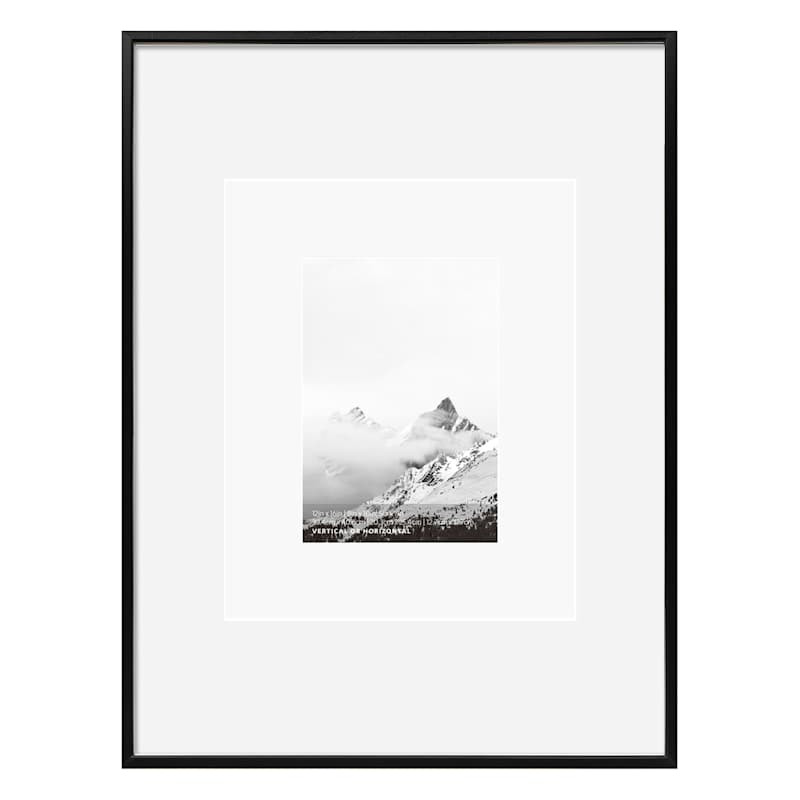 12x16 Black Thin Matted to 8x10 & 5x7 Wall Frame | At Home