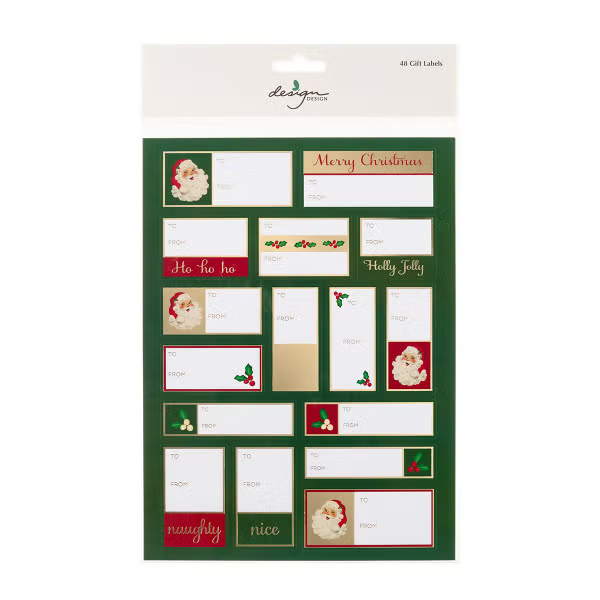 Design Design Classic Santa Labels Pkg/48 | The Container Store