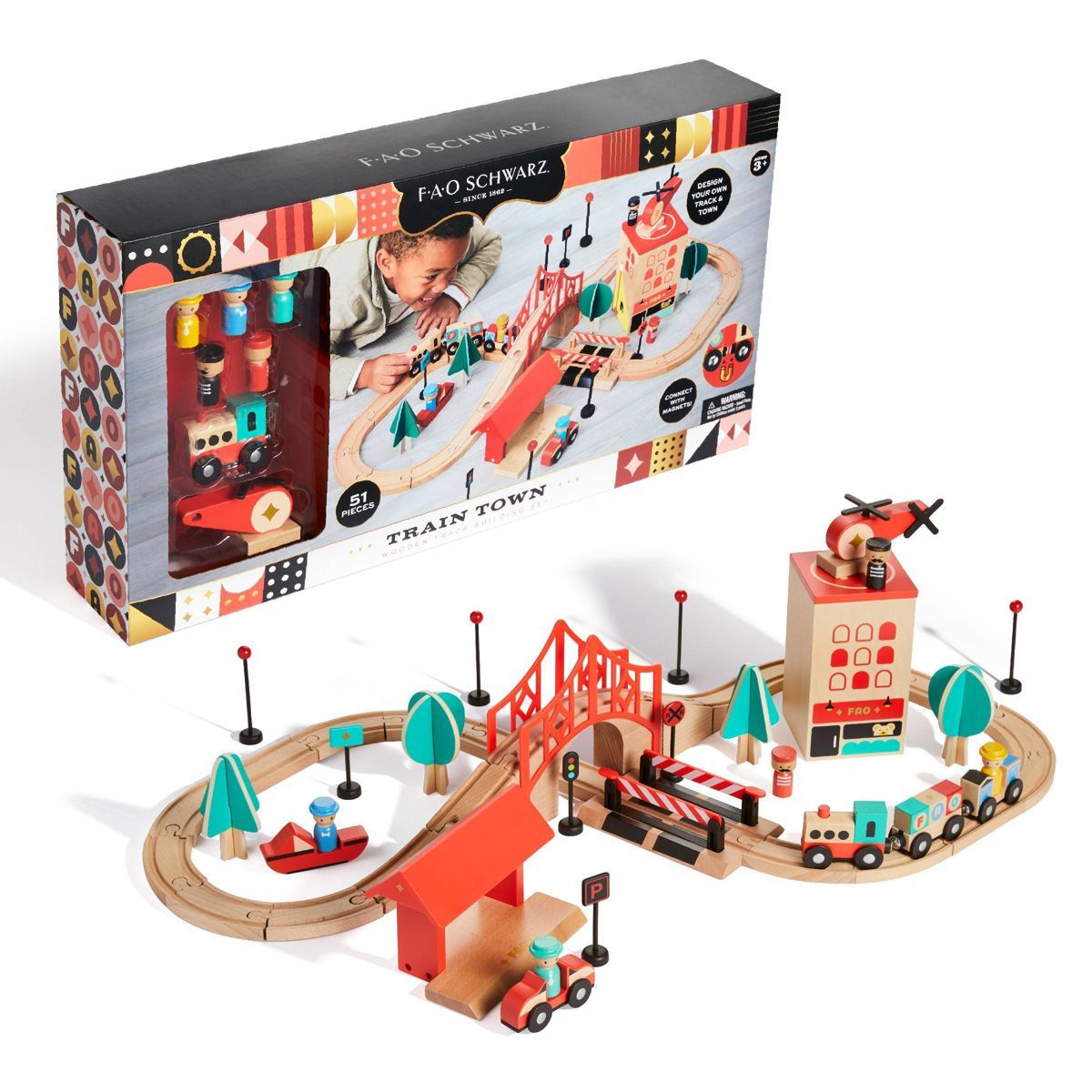 FAO Schwarz Toy Wood Train and Track | Target