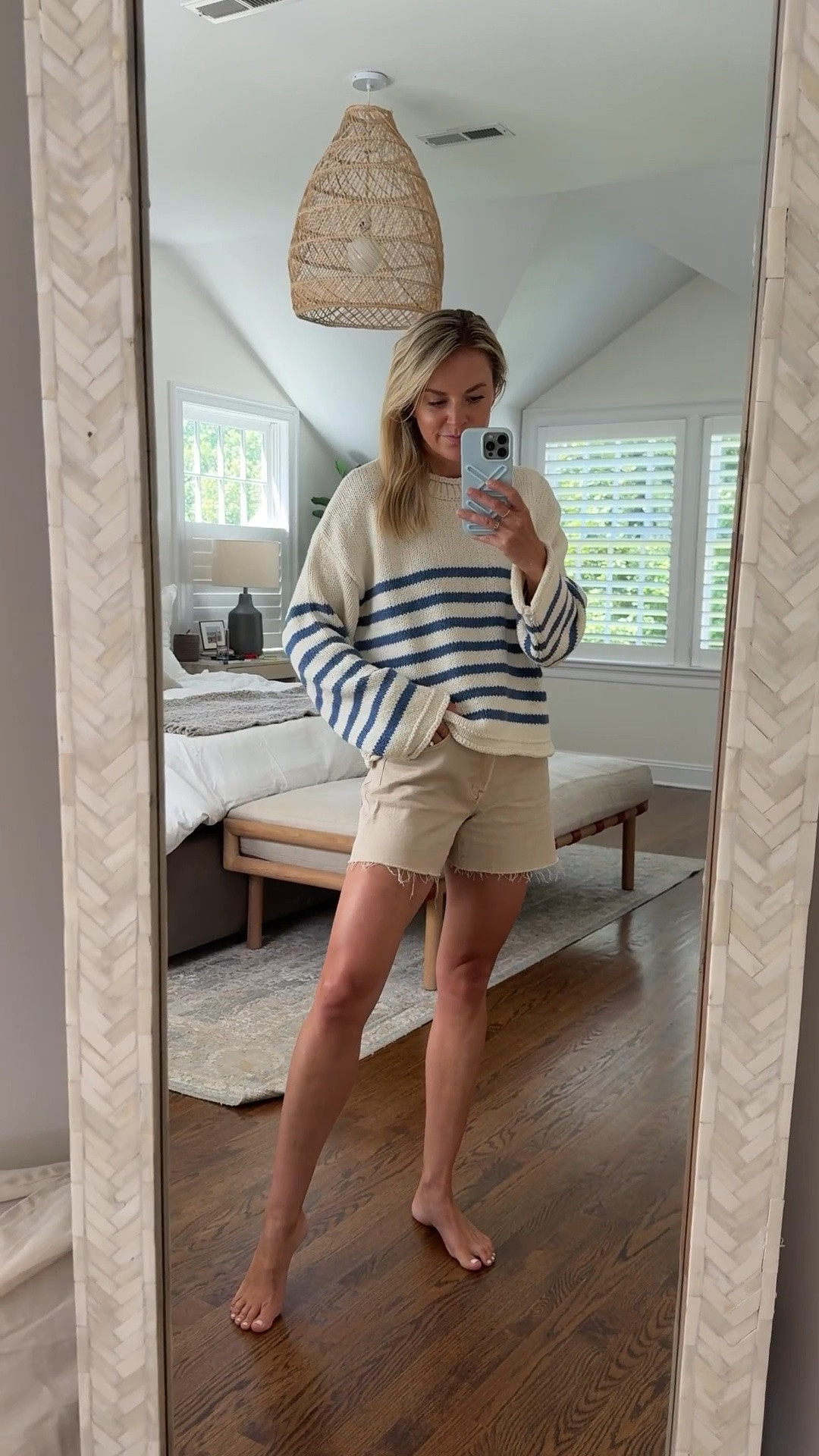 My favorites shorts from this summer are finally on sale! The color and fit is so good and will transition perfectly into fall. 
-shorts fit tts/26 
-medium striped sweater, sized up 1
-all other tops are size small

#LTKSaleAlert