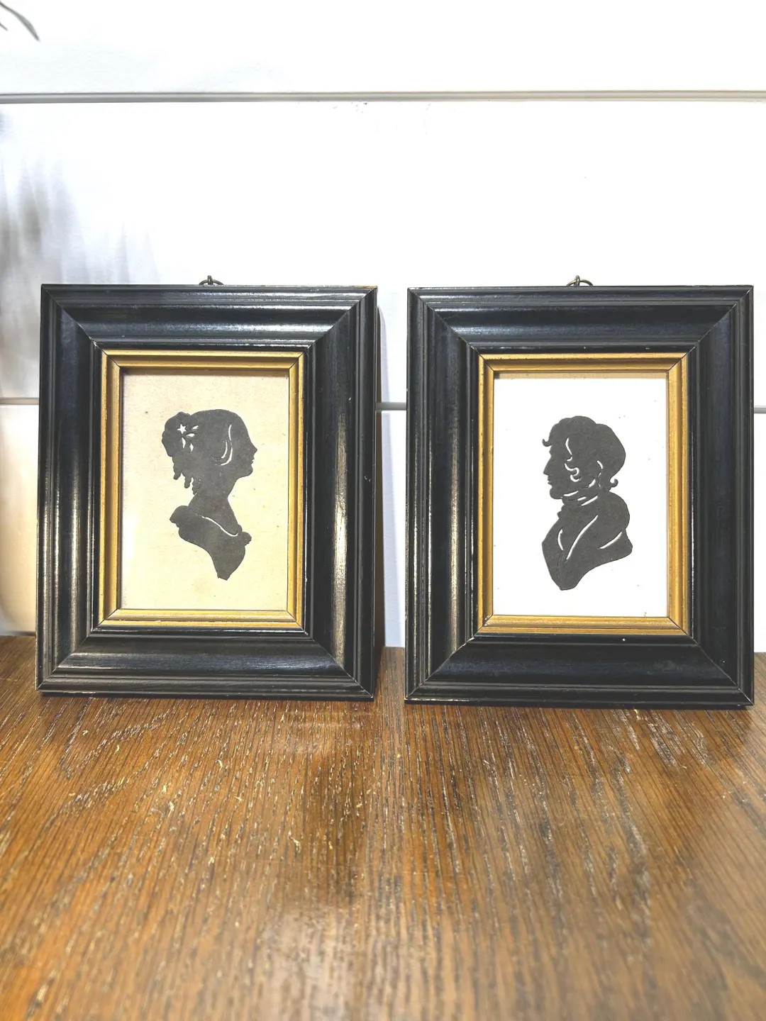 Pair of Antique Framed Silhouette Portraits - Etsy | Etsy (US)