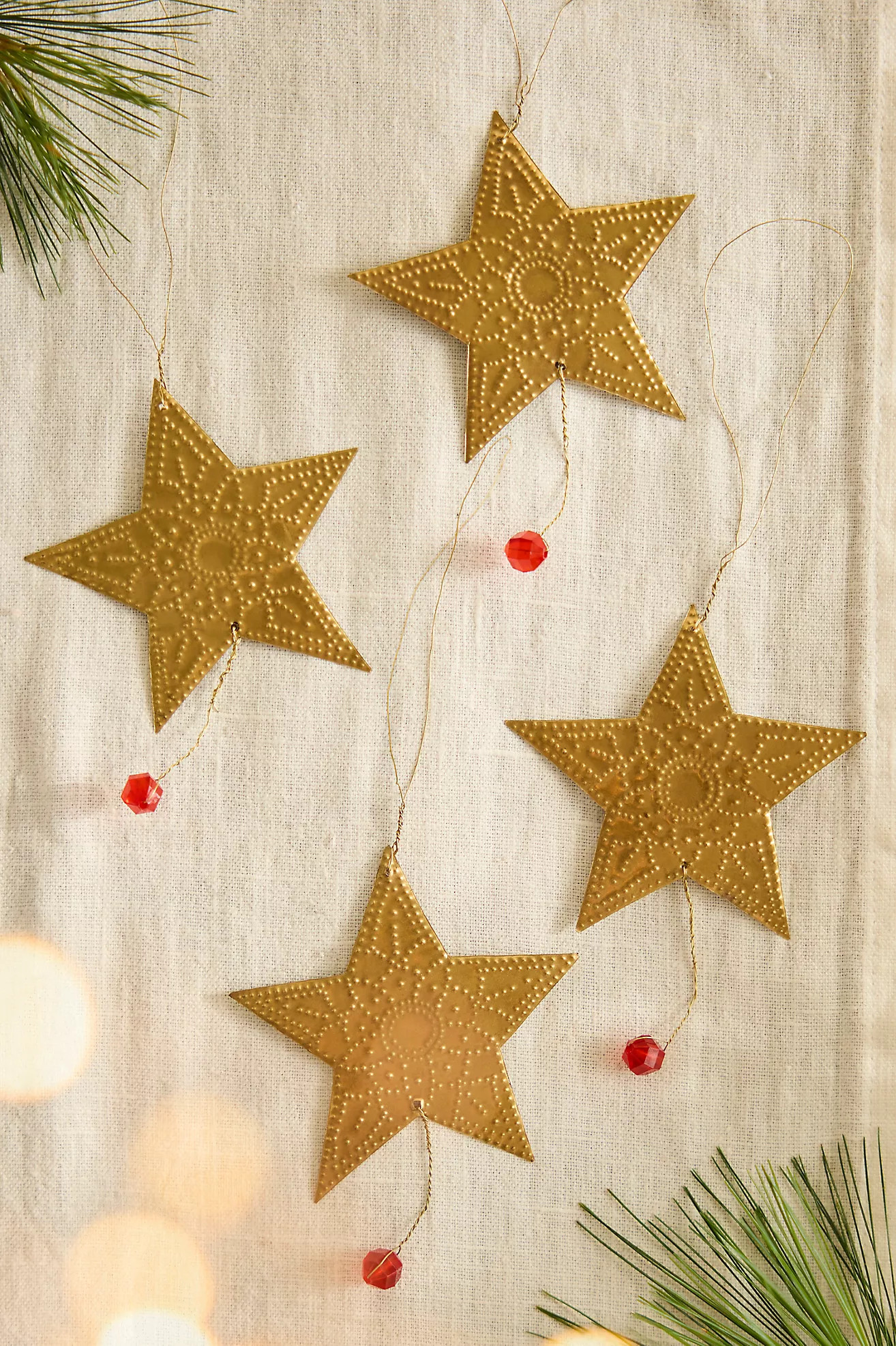 Beaded Charm Star Ornaments, Set of 4 | Terrain