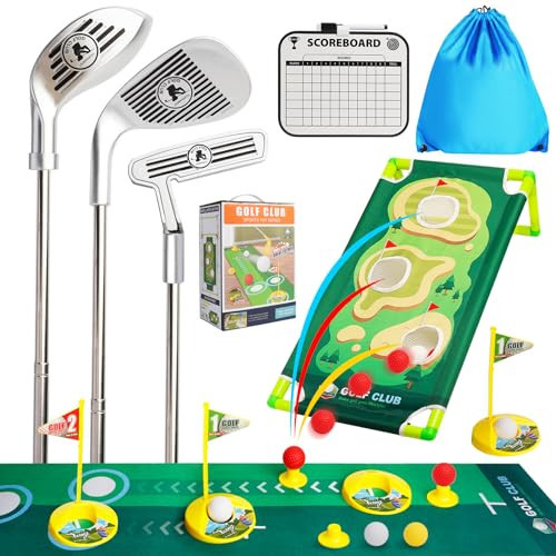 SCWDAU Toddler Golf Clubs Set - Upgraded Kids Golf Toys, Adjustable Toddler Golf Set with Scorecard, Storage Bag, Indoor and Outdoor Yard Game Gifts for 2 3 4 5 6 7 8 Year Olds Boys Girls | Amazon (US)