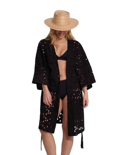 Gottex Beach Life Coastal Lace Robe Cover-Up - Short Wide Sleeves, Removable Tie Belt, Pairs with Our Beach Life Bottoms | Amazon (US)