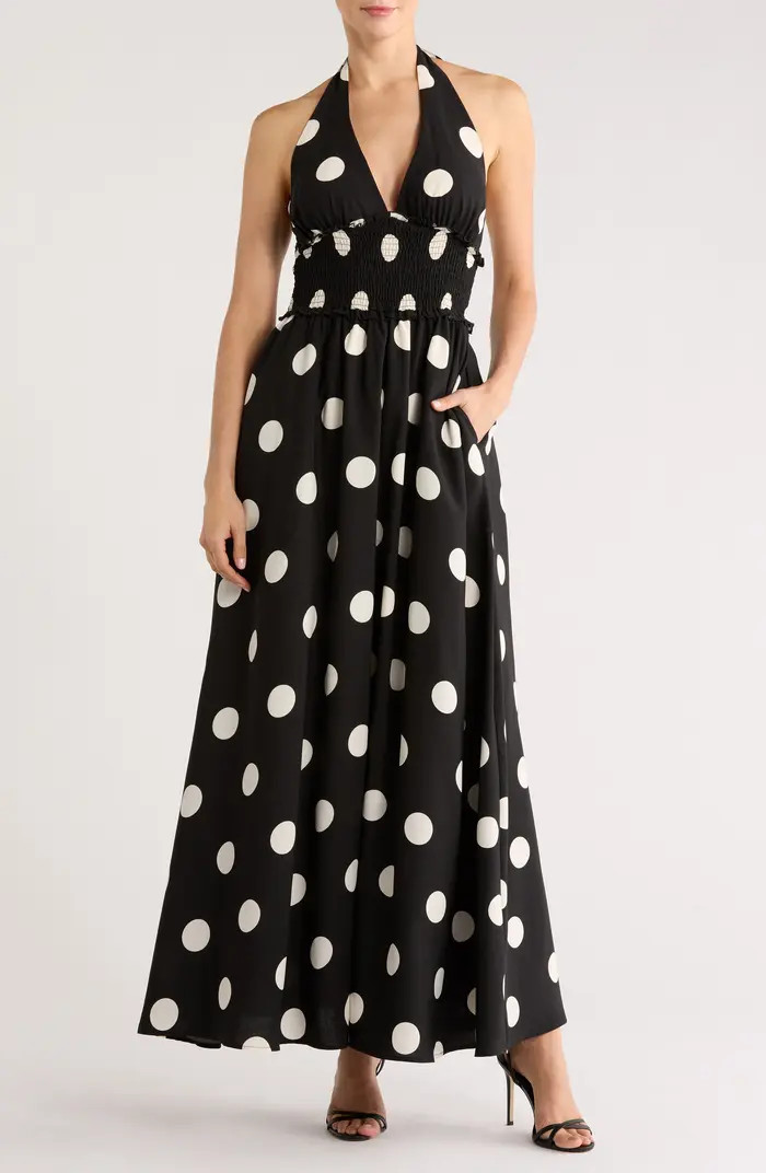 Nina Patterned Halter Maxi Dress | Nordstrom Rack