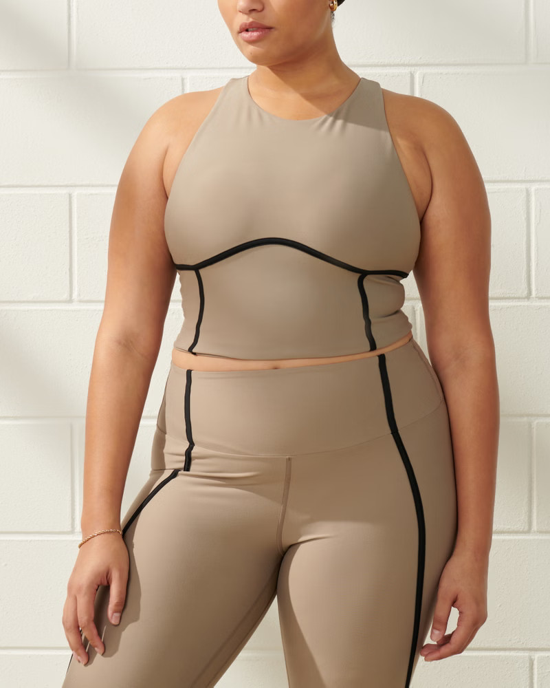 YPB sculptLUX Curve Love High-Neck Corset Slim Tank | Abercrombie & Fitch (US)
