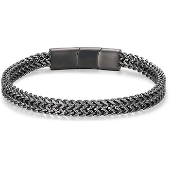 LUCKY2+7 Bracelets for Men-Stainless Steel Magnetic Clasp Franco Chain Mens Bracelet 1 | Amazon (US)