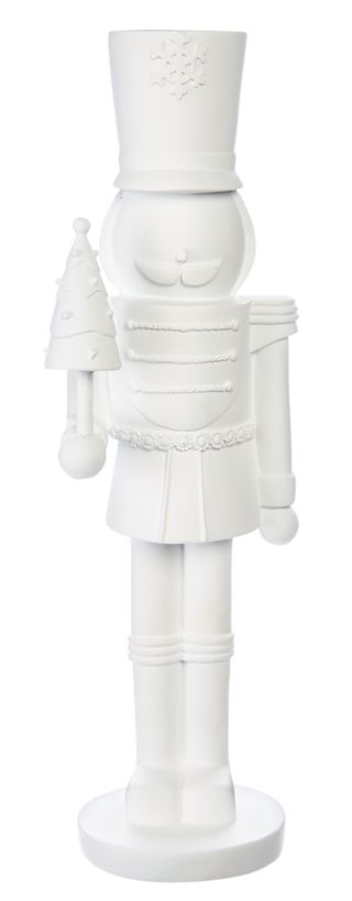 CANVAS Wooden Christmas Decoration Soldier Nutcracker, Matte White, 16-in | Canadian Tire