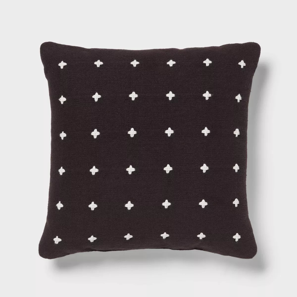 Plus Stitch Square Edge Pillow Black/Ivory - Threshold™: Cotton Dobby Fabric, Indoor Use, Sewn ... | Target