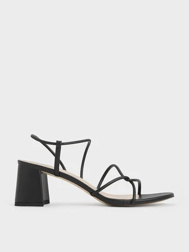 Meadow Strappy Block Heel Sandals
    
         - Black | Charles & Keith US