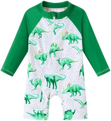 Baby Boy Swimsuit One Piece Long Sleeve Zipper Bathing Suit UPF 50+ Sun Protection Rashguard Swim... | Amazon (US)