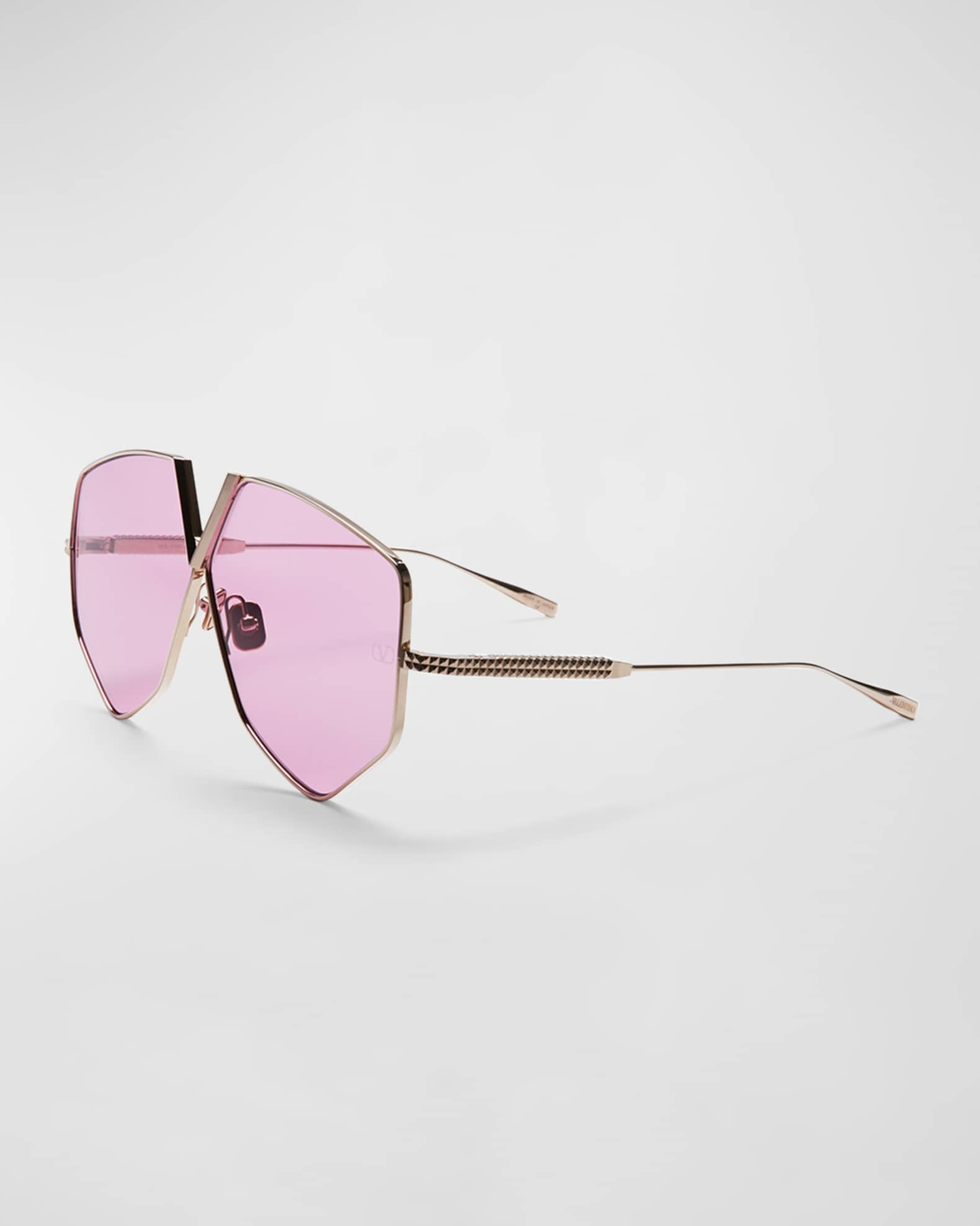 V-Hexagon Metal Alloy Aviator Sunglasses | Neiman Marcus