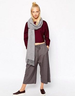 Monki Milla Long Blanket Scarf - Gray | ASOS US